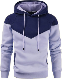 Sweat-shirt à capuche pour hommes, design color block, manches longues, vêtements décontractés d'automne avec poches latérales, fermeture à cordon - Product Image 1