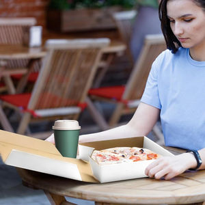 Cajas con logotipo Reciclable Venta al por mayor Corrugado Negro Piza Llevar Entrega Contenedor Caja Embalaje Cajas de pizza - Product Image 4