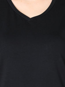 Haute qualité 100% coton été femmes col en v T-Shirt respirant décontracté à manches courtes blanc doux t-shirts nouvelle femme écologique - Product Image 3