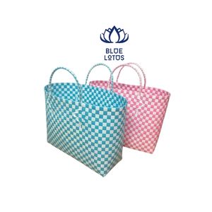 2024 Bolsas tejidas de plástico de colores más vendidas Blue Lotus Premium Exportador - Product Image 1