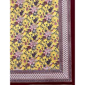 Hand Block Printed 100% Cotton King Size Double Bedsheet with Pillow Cover Floral Pattern <b>Comforter</b> <b>Set</b> 3-Piece <b>Set</b> for Home Use - Product Image 2