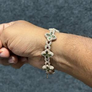 Brazalete Elegante de Plata 925 con Piedras Multicolores de Lujo, Brazalete de Diamantes Moissanite VVS, Cadena Fina Personalizada para Fiestas, Unisex - Product Image 5