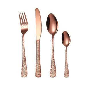 Black Handle Silver Color Plated Finished Stainless Steel Flatware <b>Dishwasher</b> Safe Cutlery For Hotel Cafe Use Set Of 4 Pieces - Product Image 3