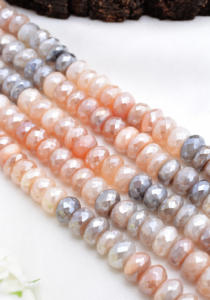 Cuentas Facetadas con Revestimiento Brillante de Piedra Lunar Multicolor, Piedra Preciosa Natural para la Elaboración de Joyería Fina - Product Image 3