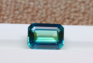 อัญมณี Aini พลอยแซฟไฟร์สีเขียวในห้องทดลอง10x8mm-20x15mm ตัดมรกตสร้างของขวัญหินแซฟไฟร์สีเขียวสำหรับเธอ - Product Image 5