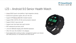 Montre connectée pour personnes âgées SOS 4G LTE L23, montre Android avec suivi GPS, montre connectée pour hommes qui travaillent seuls, dispositifs d'urgence mobiles - Product Image 6