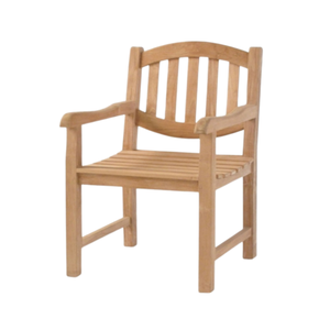 Chaise individuelle avec accoudoirs en bois de teck écologique pour terrasse ou jardin - Product Image 1