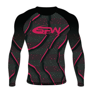 รับผลิตเสื้อรัดกล้ามเนื้อแขนยาวสำหรับผู้ชาย MMA BJJ พร้อมโลโก้ตามสั่ง ขายส่ง ป้องกันแสงแดด UPF แห้งเร็ว เหมาะสำหรับเล่นเซิร์ฟ - Product Image 3