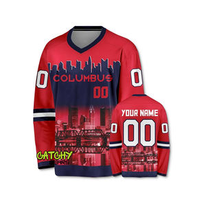 Camiseta personalizable de sarga de aparejos para hombre para hockey sobre hielo, ropa sublimada con logotipo del equipo OEM, ropa uniforme - Product Image 3