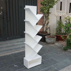 Estantería Moderna Blanca de Plástico/Metal con Diseño de Ramas de Bambú para Sala de Estar/Oficina KS68048 Tipo Vertical - Product Image 5