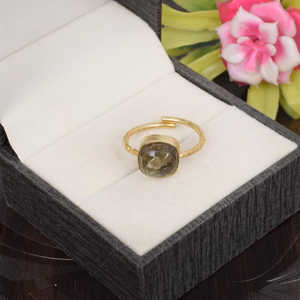 แหวนเงินสเตอร์ลิง92.5ปรับได้พร้อมอัญมณีลาบราดอไรต์แบบหลวม - Product Image 5