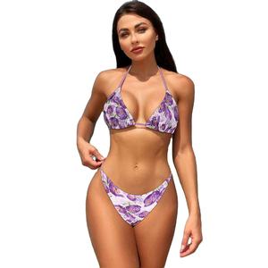 Maillot de bain style glamour orné d'impressions par sublimation, tenue de soirée piscine scintillante, bikini de plage pour femme - Product Image 1