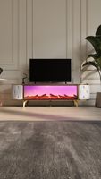 Soportes de TV Electrónicos de Madera con Chimenea, Producto en Oferta, Soportes de TV Modernos y de Lujo con Conexión Bluetooth