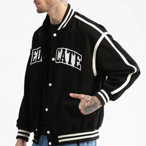 Veste de baseball varsity pour homme de bonne qualité, légère, à séchage rapide, avec des patchs brodés, style bouton, veste de lettreman pour homme - Product Image 1