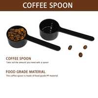 Cuillère doseuse noire en PP de 30 ml avec fond coulissant, cuillère à café réutilisable de qualité alimentaire pour poudre de protéines, thé au lait