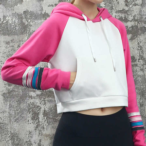 Sudadera con capucha de gimnasio para mujer de alta calidad, ropa de calle, pulóver, ropa informal, tamaño personalizado, tejido de punto transpirable, Sudadera corta sólida - Product Image 5