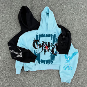 <b>Washed</b> Boxy Oversized Hoodie Custom logo Hoodie Boxy Fit Boxy Oversized <b>Brushed</b> Cotton French Terry Vintage 340 Gsm Hoodie Boxy - Product Image 2