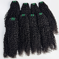 Extensiones de cabello humano Pixie Curl, color natural, suaves y elásticas, rizos cortos, doble trama, puntas completas, para coser en extensiones y hacer pelucas.