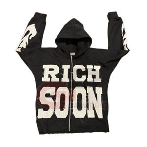 Sudadera con capucha desgastada para hombre de estilo urbano con textura rugosa y apariencia lavada Sudadera con capucha desgastada informal para hombre - Product Image 1