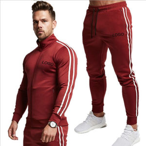 Conjunto Deportivo Personalizado de Otoño para Correr, Chaqueta con Cremallera Completa y Pantalones de Chándal para Hombre, 100% Algodón de Alta Calidad, con Estampado de Flecos y Logotipo Bordado - Product Image 4