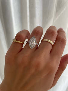 Anillos de compromiso con estilo de diamante de laboratorio de joyería de declaración 14K 18K oro puro laboratorio cultivado Marquesa corte laboratorio cultivado anillos de diamantes para ella - Product Image 2