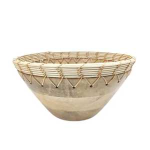 Bol de service en bois d'acacia imprimé en émail Ensemble de bols jetables écologiques Cadeau d'affaires de style américain Salade de service à domicile Usage domestique - Product Image 6