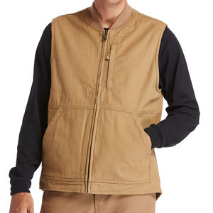 เสื้อกั๊กผ้าแคนวาสสีพื้นสำหรับผู้ชาย เป็นมิตรกับสิ่งแวดล้อม น้ำหนักเบา ระบายอากาศได้ดี เสื้อคลุมลำลอง สไตล์นักกีฬาแบบกำหนดเองสำหรับฤดูหนาว - Product Image 1