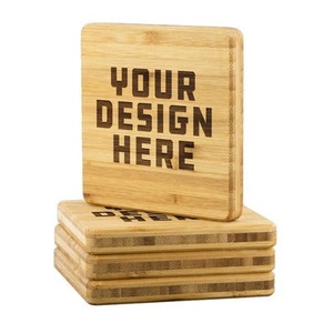 Best Quality Square Wooden Coaster With Laser Engraving Wooden Coaster for Table <b>Decoration</b> & <b>Accessories</b> at Low Price - Product Image 1