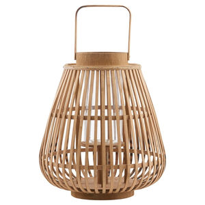 Juego de 3 Faroles de Ratán Natural Hechos a Mano, Farol de Bambú Tejido Decorativo para Interiores con Asa de Hierro Negro para Accesorios de Iluminación - Product Image 2