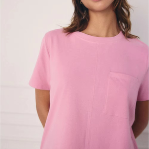 Conjunto de Pijama Casual de Verano para Mujer, Cuello Completo, Estampado Rosa, Mangas Cortas, Cintura Elástica, Transpirable, Suave, de Poliéster Tejido - Product Image 4