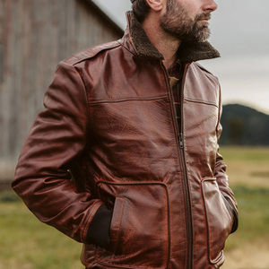 Premium Custom <b>Leather</b> Bomber <b>Jacket</b> With Personalized Logo Printing Embroidery <b>Mens</b> Womens Outerwear OEM Factory - Product Image 2