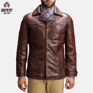 Chaqueta elegante de cuero genuino ajustada para hombre, diseño moderno con cuello levantado, venta al por mayor para la moda diaria, todas las estaciones - Product Image 5