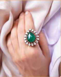 Bague plaquée or à la mode Bijoux de mode en laiton élégants pour un usage quotidien - Product Image 2