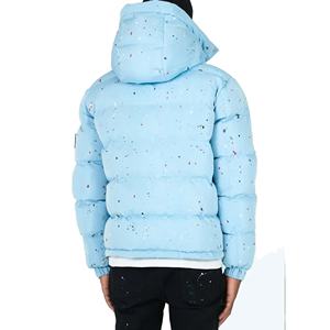 Doudoune à capuche pour homme avec logo personnalisé, rouge solide et 90% duvet de canard, vestes matelassées d'hiver en 10% polyester - Product Image 6
