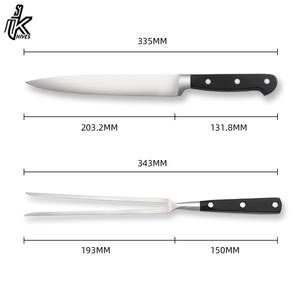 Ensemble de couteaux de barbecue en acier inoxydable 2 pièces avec manche en bois, couteau de camping et de cuisine, écologique, personnalisable OEM - Product Image 5