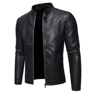 Chaqueta de Cuero para Hombre, Moderna y Elegante, para Uso Diario, Cómoda, Duradera, Informal, Ligera, de Cuero PU - Product Image 1