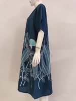 Vestido de verano diario, talla Jumbo, Daster en capas, patrón Floral de verano para mujer, ropa de dormir de manga corta, cómodo rayón suave