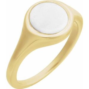 Stainless Steel Round Signet <b>Ring</b> Fashionable Cluster Inlay with Rose and 18K Gold Plating Gift for Any Occasion - Product Image 1