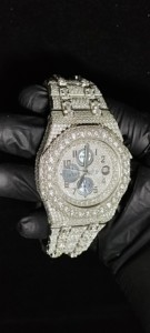 นาฬิกาข้อมือแบบอนาล็อกประดับเพชรโมอิสซาไนต์แบบปรับแต่งได้ ฝังเพชรระดับ VVS พร้อมกลไกควอตซ์ หน้าปัดกระจก สำหรับเป็นของขวัญทางธุรกิจ - Product Image 2