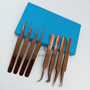 แหนบต่อขนตาไทเทเนียมสีโรสโกลด์ออกแบบโลโก้ตามต้องการทำจากสเตนเลสนาโนจับปลายแหลมไฟเบอร์ขนตาปลอม - Product Image 1