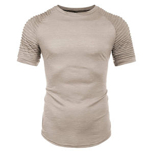 Camiseta de Hip Hop de gran tamaño para hombre de algodón de calidad 100%, diseño de hombro caído liso, camisetas teñidas de ajuste holgado en blanco para hombre - Product Image 1