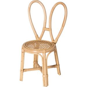 Silla de conejo de ratán natural hecha a mano para niños-Muebles decorativos ecológicos en forma de animal - Product Image 1