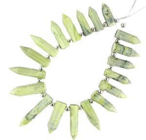 Perles à facettes en forme de crayon, pierre précieuse de serpentin naturelle, bricolage de bijoux, collier, Bracelet, vente en gros - Product Image 1