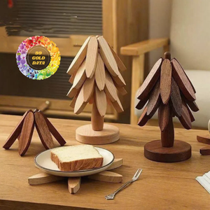 Sous-verre en bois pliable traditionnel fait à la main, résistant à la chaleur, pour plats chauds, cuisine, vente chaude - Product Image 5