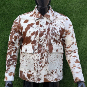 New Cowhide <b>Leather</b> Men's Hair-On Cowhide <b>Leather</b> <b>Jacket</b> Western Trucker Pony Skin Style <b>Real</b> Coat crocodile skin <b>jacket</b> for men - Product Image 1
