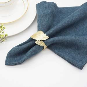 Anneaux de serviette en forme de feuille pour la mise en place de la table, anneaux de serviette en métal en forme de feuille pour les fêtes, les mariages, les banquets, anneaux de serviette élégants - Product Image 2