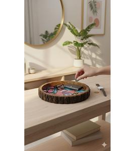 Bandejas Artesanales Decorativas, Plataforma de Servicio y Exhibición para el Hogar, Área de Comedor y Decoración de Encimera - Product Image 4