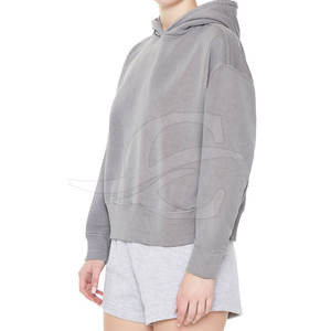 Conjunto de Sudadera con Capucha y Pantalones Cortos para Mujer, 100% Algodón, Ligero, Transpirable, de Secado Rápido, para Verano, Estilo Urbano, con Impresión de Logotipo Personalizado - Product Image 5