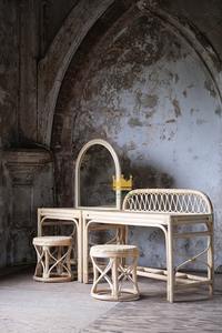 Bureau en rotin moderne de luxe avec tabouret, fabriqué à la main au Vietnam, pour chambre à coucher, matériaux naturels, prix raisonnable - Product Image 2