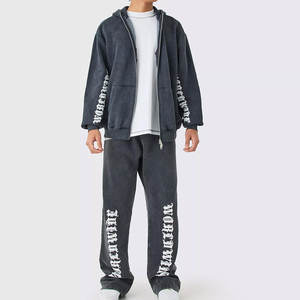 2025 vêtements de sport personnalisés hommes lavage à l'acide survêtement à manches longues fabriqué au Pakistan grande taille survêtement - Product Image 1